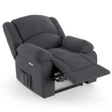Poltrona do Papai Reclinável Pietra Elétrica LED Massagem FH9 Veludo Cinza - Mpozenato