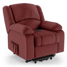 Poltrona do Papai Reclinável Pietra Elevação Lift Elétrico FH9 PU Vermelho - Mpozenato