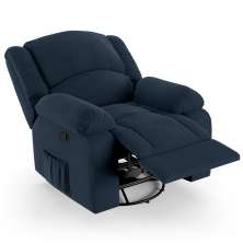 Poltrona do Papai Reclinável Pietra Glider Giratória FH9 Veludo Azul - Mpozenato