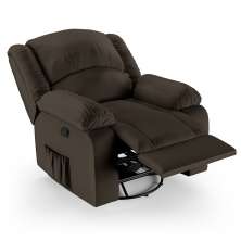 Poltrona do Papai Reclinável Pietra Glider Giratória USB FH9 PU Marrom - Mpozenato