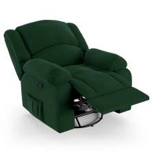 Poltrona do Papai Reclinável Pietra Glider Giratória USB FH9 Veludo Verde - Mpozenato
