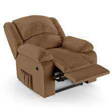 Poltrona do Papai Reclinável Pietra Power Elétrica Massagem FH9 PU Caramelo - Mpozenato