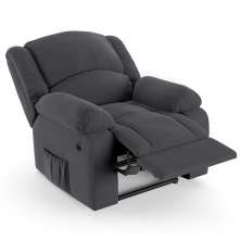 Poltrona do Papai Reclinável Pietra Power Elétrica Massagem FH9 Veludo Cinza - Mpozenato