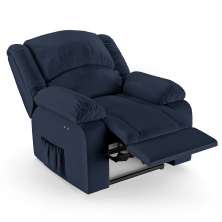 Poltrona do Papai Reclinável Pietra Power Touch FH9 PU Azul - Mpozenato