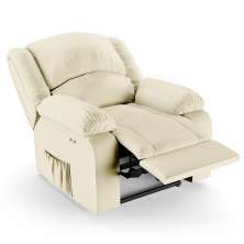 Poltrona do Papai Reclinável Pietra Power Touch FH9 PU Bege - Mpozenato