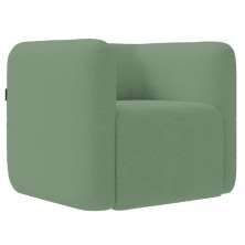 Poltrona para Sala de Estar Decorativa Quadrada Maggie K04 Bouclê Verde - Mpozenato