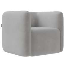Poltrona para Sala de Estar Decorativa Quadrada Maggie K04 Veludo Cinza - Mpozenato