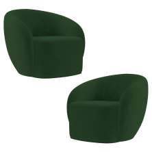 Poltrona para Sala de Estar Orgânica Kit com 2 Garbin K04 Veludo Verde - Mpozenato