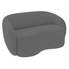 Sofá 2 Lugares Living Orgânico Sala de Estar 160cm Garbin K04 Bouclê Cinza - Mpozenato
