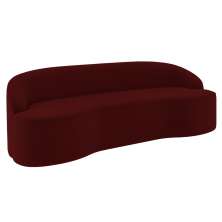Sofá 2 Lugares para Sala de Estar Living 150cm Theo D06 Veludo Bordô - Mpozenato