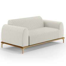 Sofá 210cm 3 Lugares Base Gold Molino D06 Linho C-367 Cru - Mpozenato