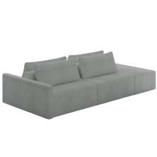 Sofá Ilha Modular com Puff para Sala Living 232cm Georgia K04 Bouclê Cinza - Mpozenato