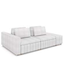 Sofá Ilha e Puff Sala Living 285cm Siesta M22 Bouclê Branco - Mpozenato