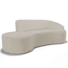 Sofá Living  2 Lugares 180cm Braço Direito Mozart D06 Sintético Bege - Mpozenato