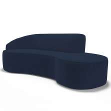 Sofá Living  2 Lugares 180cm Braço Esquerdo Mozart D06 Veludo Azul - Mpozenato