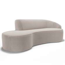 Sofá Living  3 Lugares 210cm Braço Direito Mozart D06 Bouclê Bege - Mpozenato