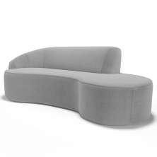 Sofá Living  3 Lugares 210cm Braço Esquerdo Mozart D06 Bouclê Cinza - Mpozenato