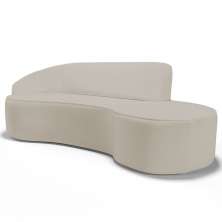 Sofá Living  3 Lugares 210cm Braço Esquerdo Mozart D06 Sintético Bege - Mpozenato