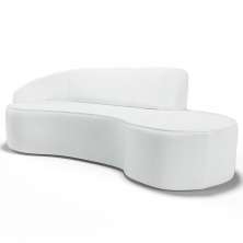 Sofá Living  3 Lugares 210cm Braço Esquerdo Mozart D06 Sintético Branco - Mpozenato