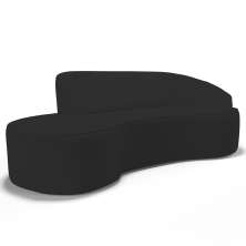Sofá Living  3 Lugares 260cm Braço Direito Mozart D06 Sintético Preto - Mpozenato
