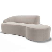 Sofá Living  3 Lugares 260cm Braço Esquerdo Mozart D06 Bouclê Bege - Mpozenato