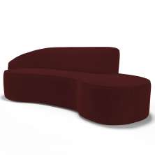 Sofá Living  3 Lugares 260cm Braço Esquerdo Mozart D06 Veludo Vermelho - Mpozenato
