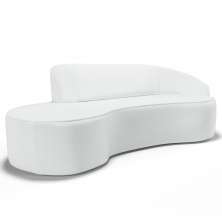 Sofá Living  4 Lugares 280cm Braço Direito Mozart D06 Sintético Branco - Mpozenato