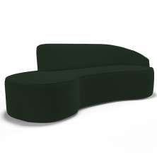 Sofá Living  4 Lugares 280cm Braço Direito Mozart D06 Veludo Verde - Mpozenato