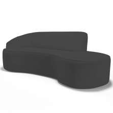 Sofá Living  4 Lugares 280cm Braço Esquerdo Mozart D06 Sintético Cinza - Mpozenato