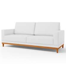 Sofá Living 180cm 3 Lugares Kayrós D05 Sintético Branco - Mpozenato