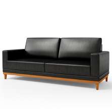 Sofá Living 180cm 3 Lugares Kayrós D05 Sintético Preto - Mpozenato