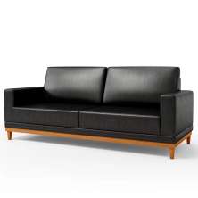 Sofá Living 200cm 3 Lugares Kayrós D05 Sintético Preto - Mpozenato