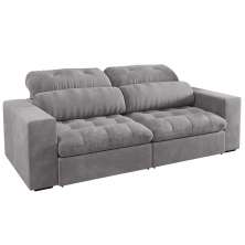 Sofá Retrátil e Reclinável 3 Lugares 200cm Viena A12 Suede Cinza - Mpozenato