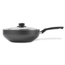 Frigideira com Tampa de Vidro Indução Cinza 28 cm