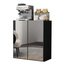Aparador Buffet 2 Portas com Espelho Suspenso Vegas Multimóveis V3612 Preto