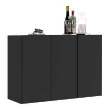 Aparador Buffet 3 Portas Suspenso Veneza Multimóveis V1008 Preto