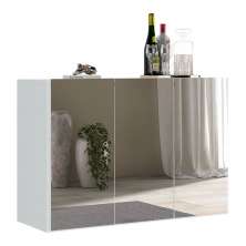 Aparador Buffet 3 Portas com Espelho Suspenso Vegas Multimóveis V1012 Branco