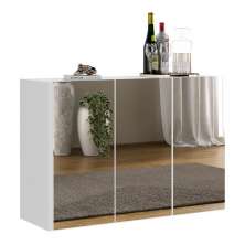 Aparador Buffet 3 Portas com Espelho Vegas Multimóveis V1011 Branco