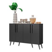 Aparador Buffet 4 Portas Retrô Viena Multimóveis V3606 Preto