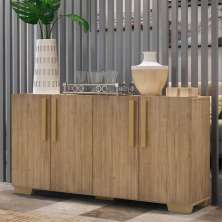 Aparador Buffet 4 Portas com Pés Quadrados Viena Multimóveis Rustic/Natural