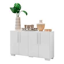 Aparador Buffet 4 Portas com Pés Quadrados Viena Multimóveis V3607 Branco