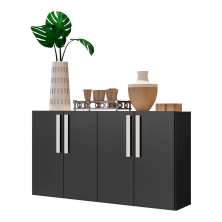 Aparador Buffet 4 portas Viena Multimóveis V3604 Preto/Branco