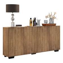 Aparador Buffet Multimóveis Veneza 4 Portas FG3557 Rustic/Preto