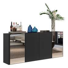 Aparador Buffet com Espelho Multimóveis Vegas FG3561 Preto
