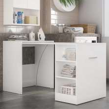 Armário Lavanderia / Mesa Dobrável Ibiza Multimóveis Branco