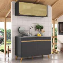 Armário de Compacta 2 peças  Veneza Multimóveis MP2140.130 Preto