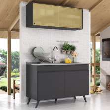 Armário de Compacta 2 peças  Veneza Multimóveis MP2140.895 Preto