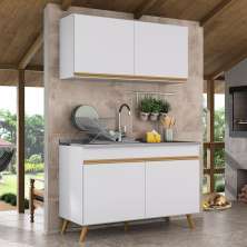 Armário de Compacta 2 peças Veneza Multimóveis MP2141.156 Branco