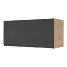 Armário de Cozinha Aéreo 1 Porta Basculante 70cm Lisboa Multimóveis MP2125 Rustic/Preto