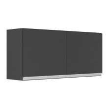 Armário de Cozinha Aéreo 120cm 2 Portas Veneza Multimóveis V3682 Preto/Branco